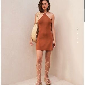 Cult Gaia Leslie halter knit mini dress